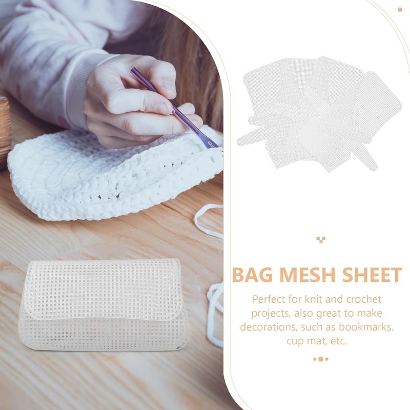 DIYEAH Plastic Mesh Canvas Sheets for Crochet Bag 4pcs White 2mm Grid Plastic Canvas for Cross Stitch 13.97 X 12.99 Inch - Image 3
